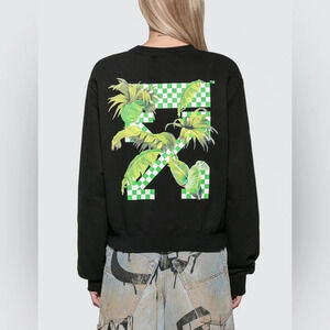 Off-white Racing Crewneck Pullover Sweatshirt Black